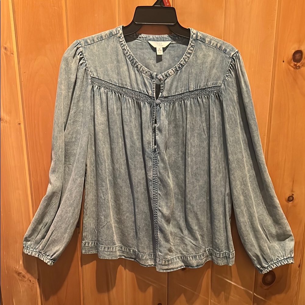 Washed Denim Top